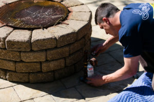 Outdoor gas line installation in Calgary