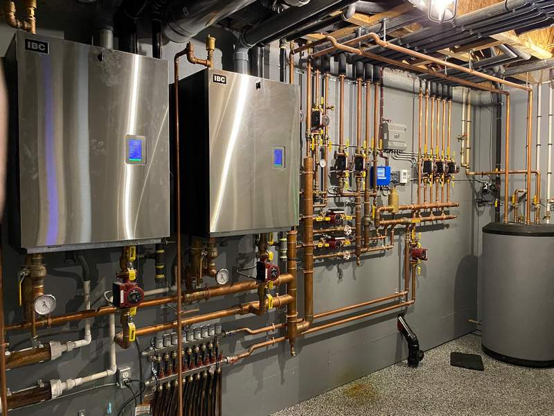 Commercial plumbing and heating system.