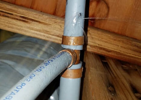 Poly B pipe leaking water.
